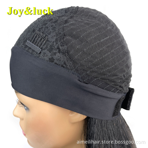 Wholesale Price High Quality Daily Wear Wig Soft Afro Kinky Headband Wigs  Black Ombre Brown Long Straight Synthetic Women Hair